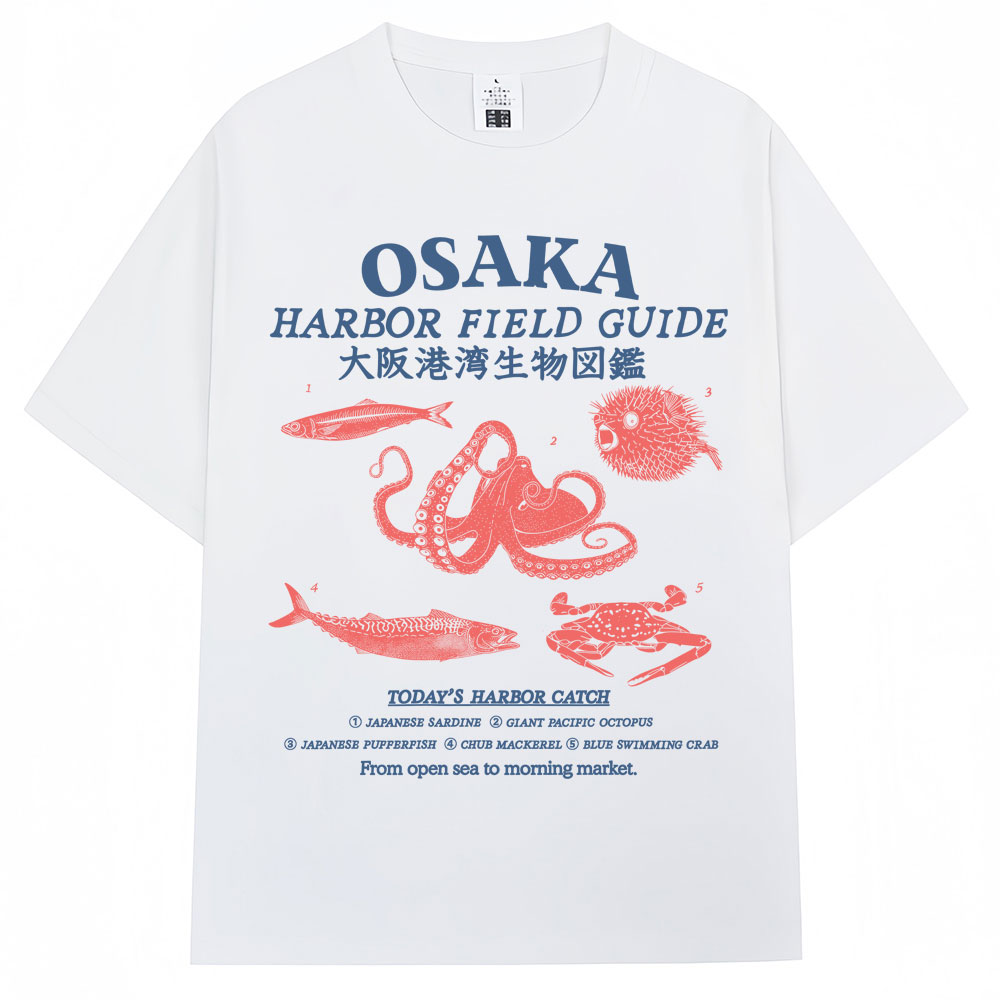 Japanese Man Lifestyle - Camiseta gráfica estilo japonés Osaka Harbor