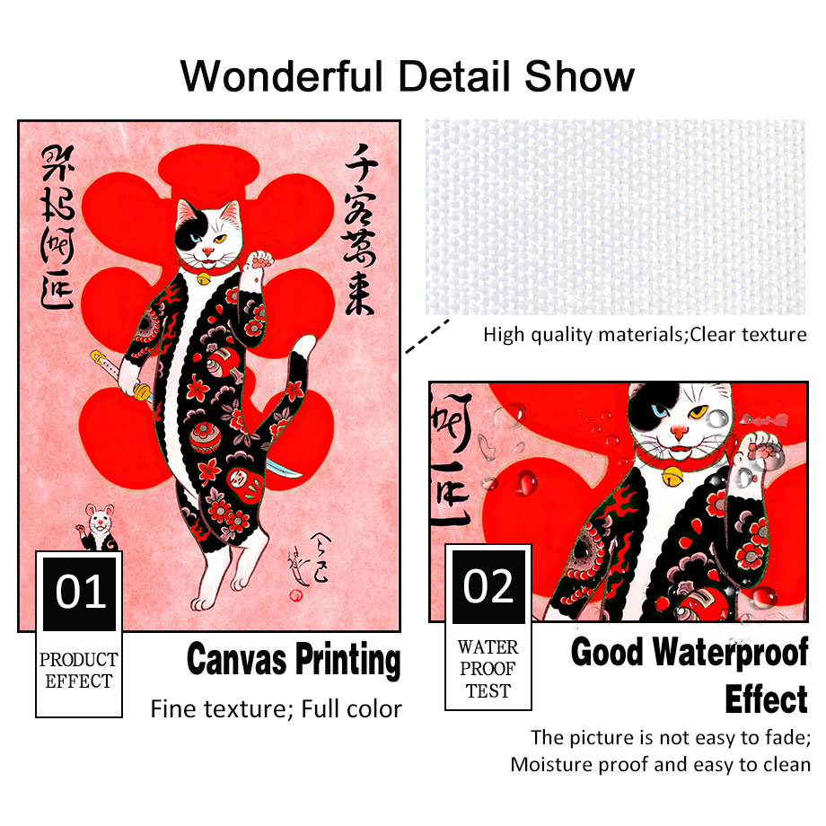 Arte de pared de gato samurái  - Japanese Lifestyle And Traditions reseña y precio