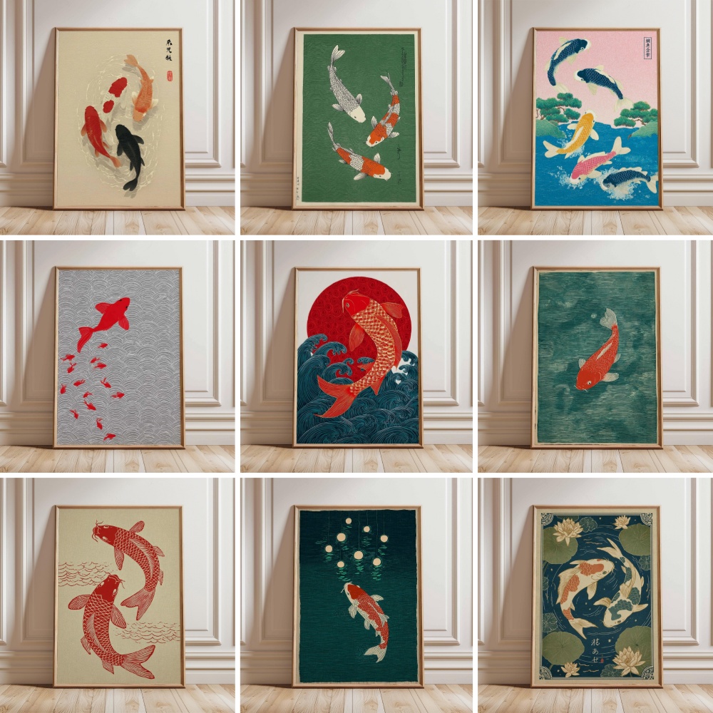 Póster de Peces Koi Japoneses, - Japanese Zen Lifestyle reseña y precio